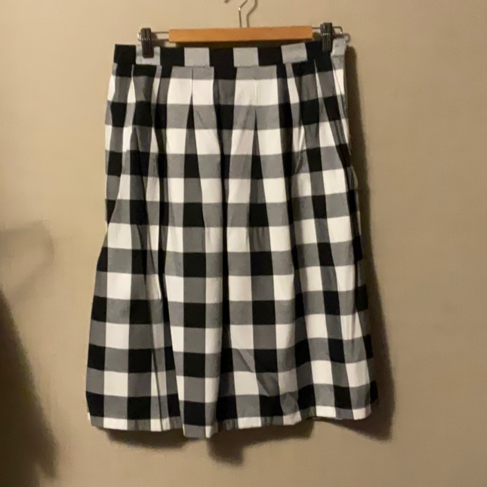 Sugarlips Black and White Plaid A-Line Skirt